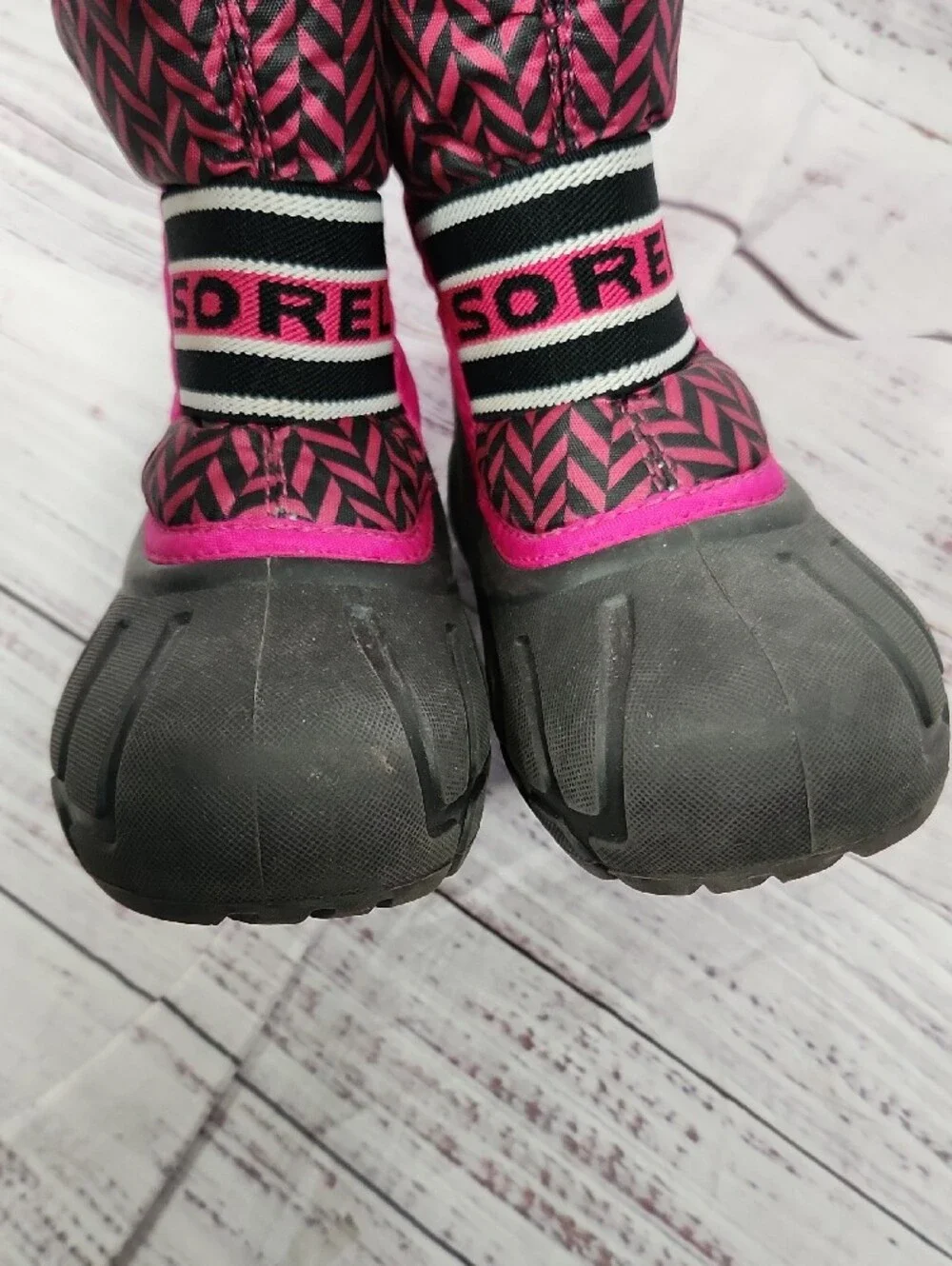 Sorel Kids Pink and Black Waterproof Snow Boots